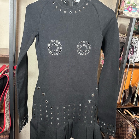 NWT Off-White Black Studded Mini Dress Size 44 - Picture 3 of 9